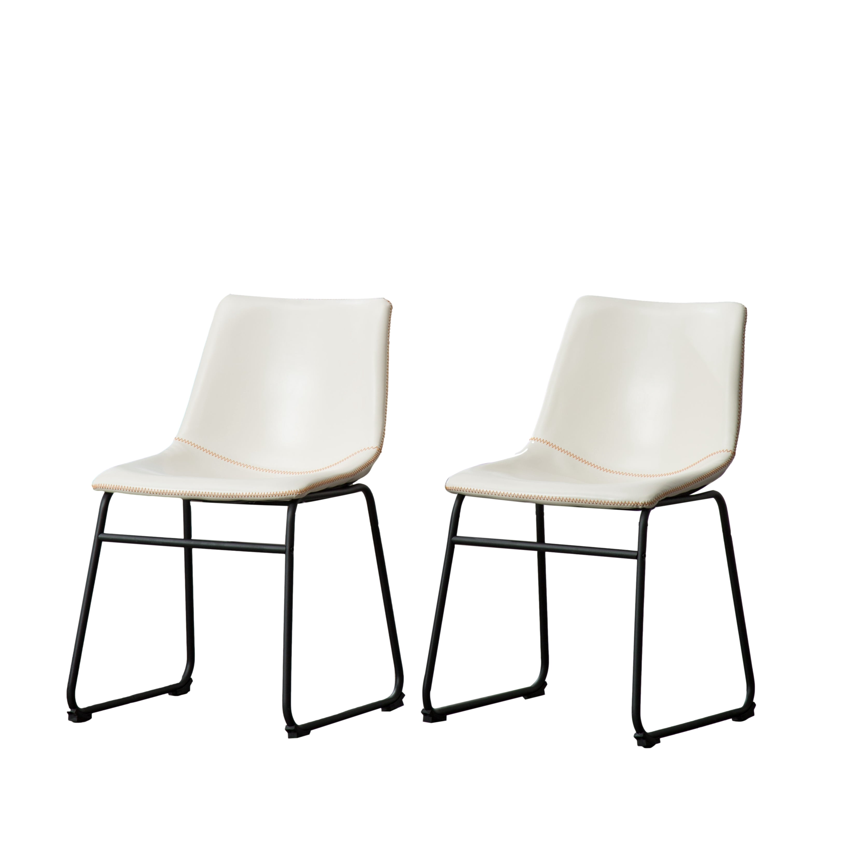 Roundhill Furniture Lotusville Vintage Faux Leather Dining Chair - Set of 2