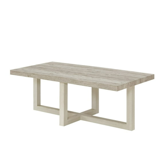 Roundhill Furniture Luno Contemporary Coffee Table, Weathered Gray and Beige