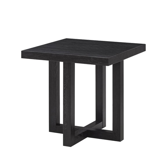 Roundhill Furniture Luno Contemporary End Table, Black