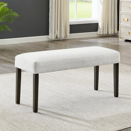 Roundhill Furniture Madison Contemporary Upholstered Dining Bench, Gray