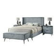 thumbnail image 1 of Roundhill Furniture Mavela Wide Wale Corduroy Panel Queen Bed with 2 Nightstands and Bench, Blue, 1 of 16