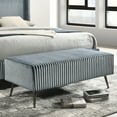 thumbnail image 1 of Roundhill Furniture Mavela Wide Wale Corduroy Upholstery Bench, Blue, 1 of 6