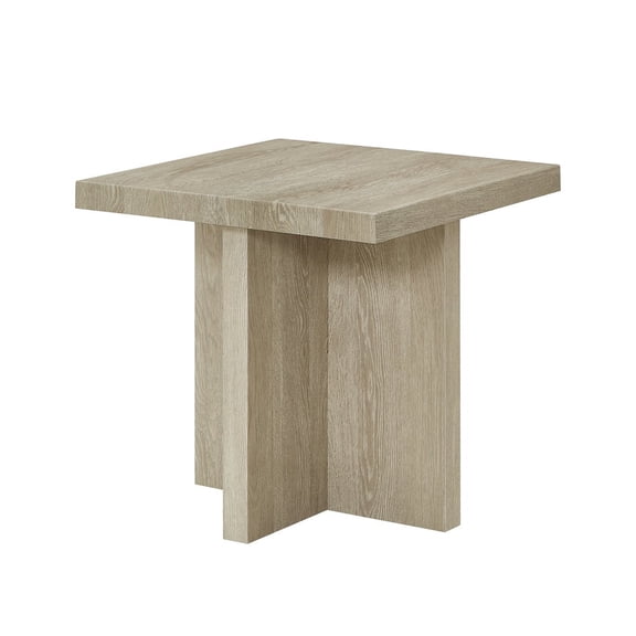 Roundhill Furniture Mchome Square End Table, Nightstand, Oak Finish