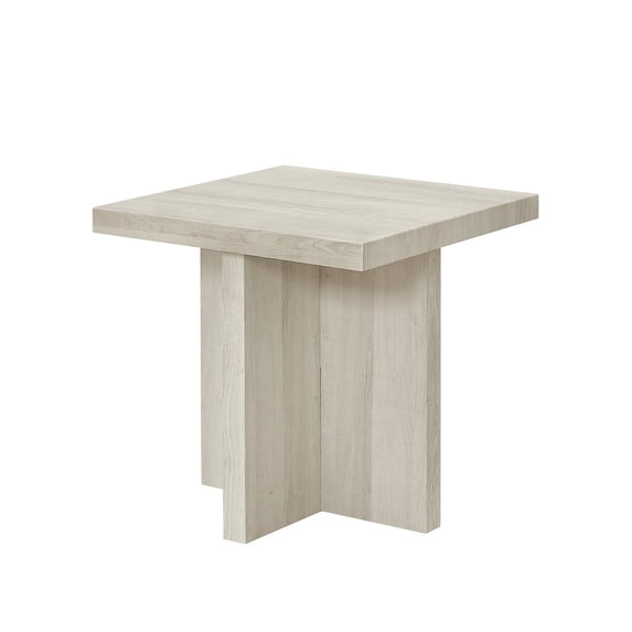 Roundhill Furniture Mchome Square End Table, Nightstand, White Finish