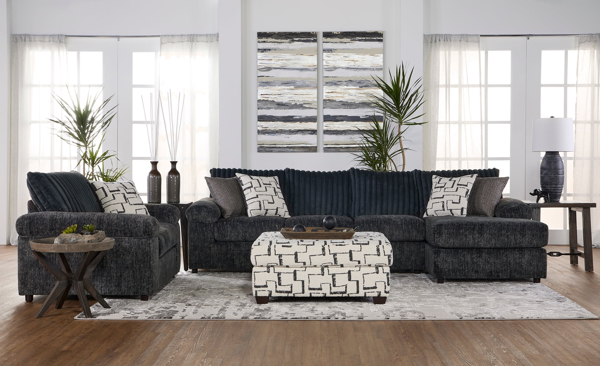 Sectional with round chair hotsell