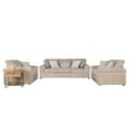 thumbnail image 1 of Roundhill Furniture Nason Wide Wale Corduroy Sofa, Loveseat, and Cuddle Chair Set, Parchment, 1 of 13