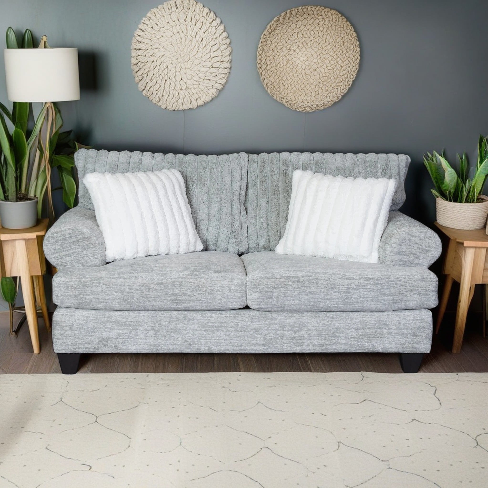 Roundhill Furniture Oasis Transitional Living Room Stationary Loveseat, Galactic Oyster