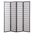 thumbnail image 1 of Roundhill Furniture Oriental Shoji 4 Panel Room Divider, Black, 1 of 4