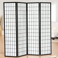 thumbnail image 1 of Roundhill Furniture Oriental Shoji 4 Panel Room Divider, 72" Tall, Black, 1 of 5