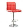 thumbnail image 1 of Roundhill Furniture PU Leather Adjustable Swivel Hydraulic Bar Stools in Red, 1 of 10