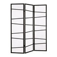 thumbnail image 1 of Roundhill Furniture Paper and Wood 3-Panel Screen Room Divider in Black, 1 of 3