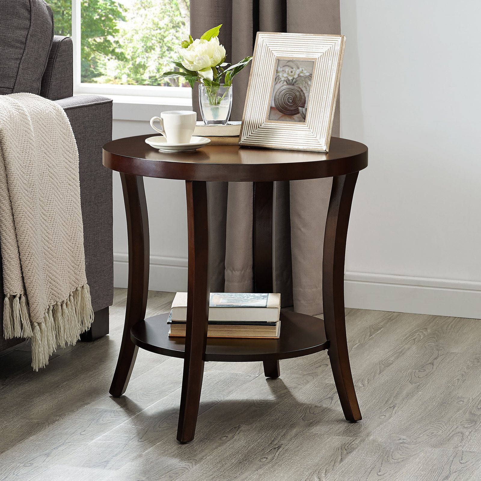 Roundhill Furniture Perth Contemporary Wood End Table in Espresso