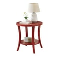 thumbnail image 1 of Roundhill Furniture Perth Round End Table with Shelf, Red, 1 of 7