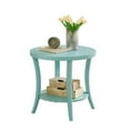 thumbnail image 1 of Roundhill Furniture Perth Round End Table with Shelf, Teal, 1 of 7