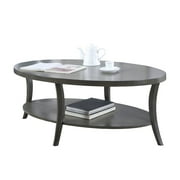 Roundhill Furniture Perth Contemporary Wood Oval Coffee Table in Gray