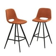 thumbnail image 1 of Roundhill Furniture Porth Fabric Kitchen 28.25" Barstools, Set of 2, Orange, 1 of 12