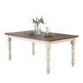 thumbnail image 1 of Prato Antique White and Distressed Oak Two-tone Finish Wood Dining Table, 1 of 6