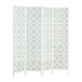 thumbnail image 1 of Roundhill Furniture Quarterfoil infused Diamond 4-Panel Room Divider in White, 1 of 5