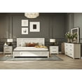 thumbnail image 1 of Roundhill Furniture Realynn 5-Piece Wood Bedroom Set, King Size Panel Bed with Dresser, Mirror, and 2 Nightstands, Off-White Finish, 1 of 17