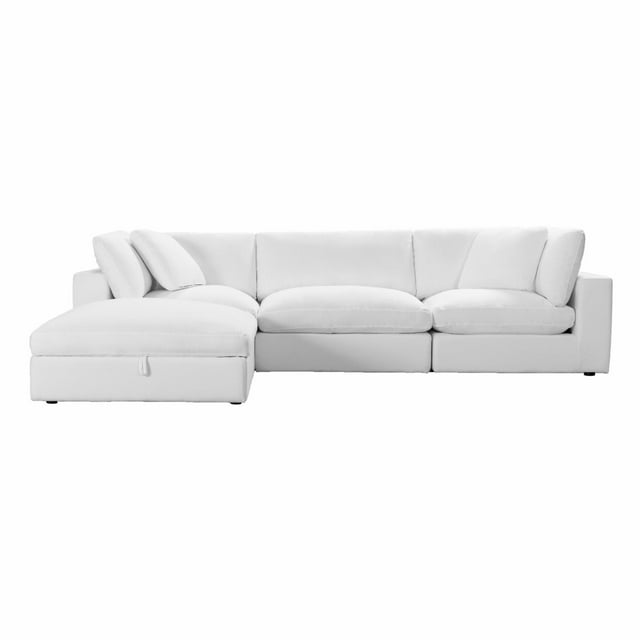 Roundhill Furniture Rivas Contemporary 4-Piece Sectional Sofa - Graphite