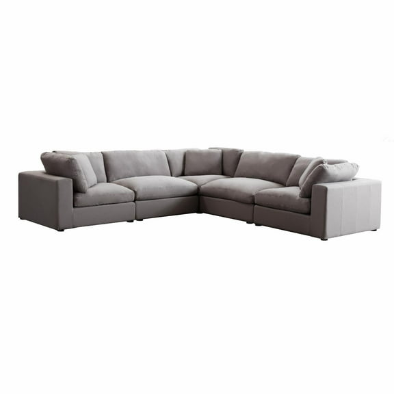 Roundhill Furniture Rivas Contemporary 5-Piece Sectional Sofa - Graphite