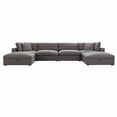 thumbnail image 1 of Roundhill Furniture Rivas Contemporary 5-Piece Sectional Sofa with Two Ottoman - Graphite, 1 of 7