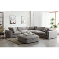 thumbnail image 1 of Roundhill Furniture Rivas Contemporary 6-Piece L-Sectional Sofa with Ottoman - Graphite, 1 of 9