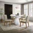 thumbnail image 1 of Roundhill Furniture Rocco 5-Pc 48'' Pedestal Dining Set, Round Pedestal Table with 4 Chairs, 1 of 14