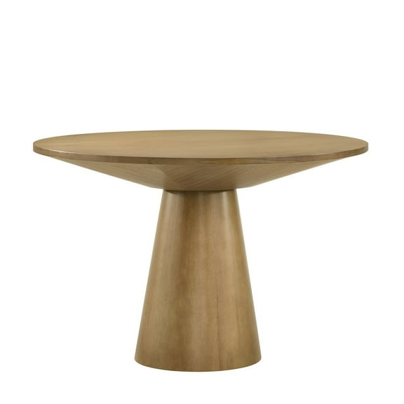 Roundhill Furniture Rocco Contemporary 48 in Round Dining Table, Driftwood