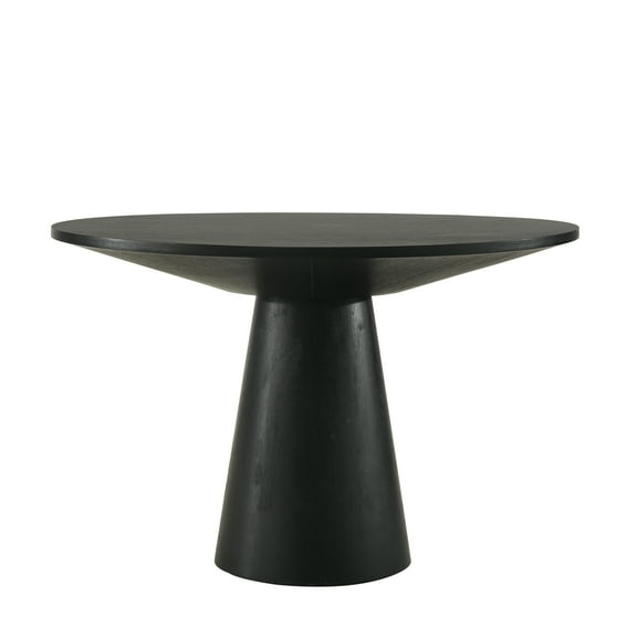 Roundhill Furniture Rocco Contemporary Pedestal Dining Table, Ebony