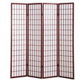 thumbnail image 1 of Roundhill Furniture Roland 4 Panel Oriental Shoji Screen/Room Divider in Cherry, 1 of 6