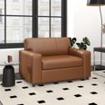 thumbnail image 1 of Roundhill Furniture Sakan Leather Upholstered Cutler Lounge Chair, Caramel, 1 of 7