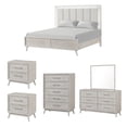 thumbnail image 1 of Roundhill Furniture Seluna 6-Piece Bedroom Set with Touch LED Lighting, Gray Oak Finish, King, 1 of 21