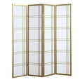 thumbnail image 1 of Roundhill Furniture Seto Rice Paper and Wood 4-Panel Room Divider Screen Gold, 1 of 4