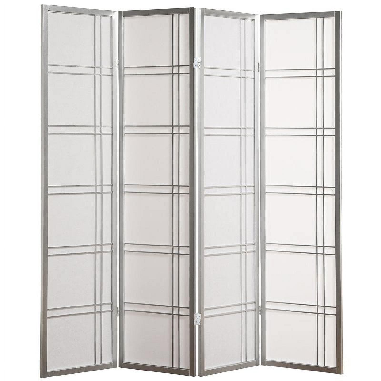 Roundhill Furniture Seto Rice Paper and Wood 4Panel Room Divider