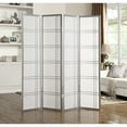 thumbnail image 1 of Roundhill Furniture Seto Rice Paper and Wood 4-Panel Room Divider Screen Silver, 1 of 3