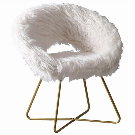Roundhill Furniture Slatina Bucket Chair, Off-White