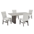 thumbnail image 1 of Roundhill Furniture Sorlen Modern 5-Piece Dining Set, 3D Faux Concrete Table with 4 Chairs, 1 of 14