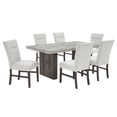 thumbnail image 1 of Roundhill Furniture Sorlen Modern 7-Piece Dining Set, 3D Faux Concrete Table with 6 Chairs, 1 of 14