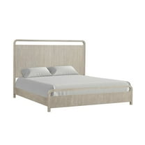 Roundhill Furniture Tavari Wood Panel Bed, Light Gray Finish, Queen