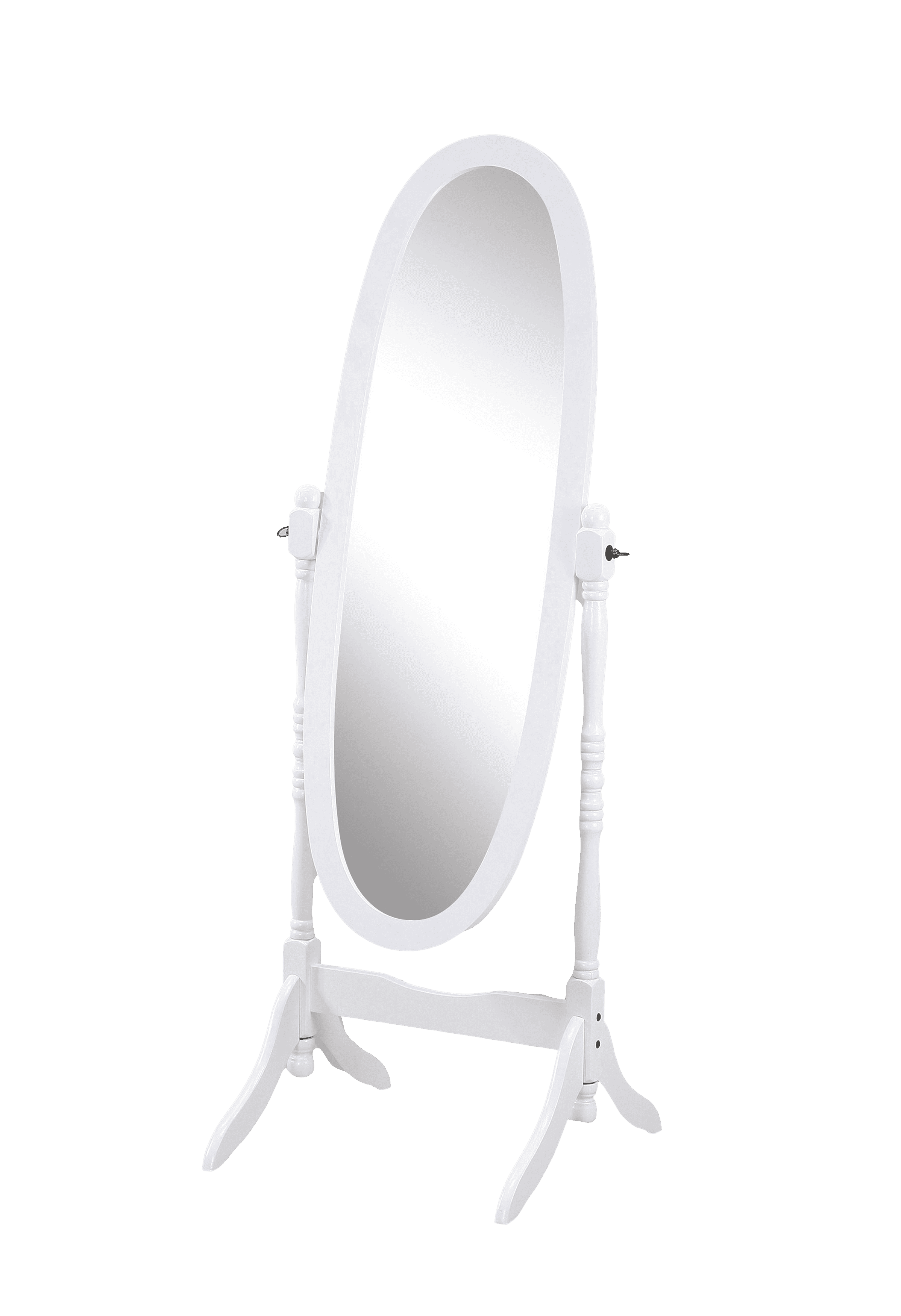 Roundhill Furniture Traditional Queen Anna Style Wood Floor Cheval Mirror, White Finish