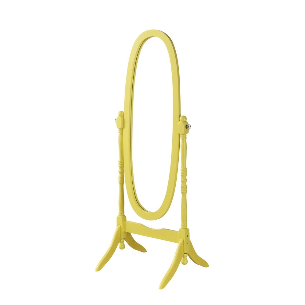Roundhill Furniture Specchio Da Pavimento Queen Anna – Inclinabile – Nero – Legno E Vetro – 57x40x150 Cm – Stile Classico