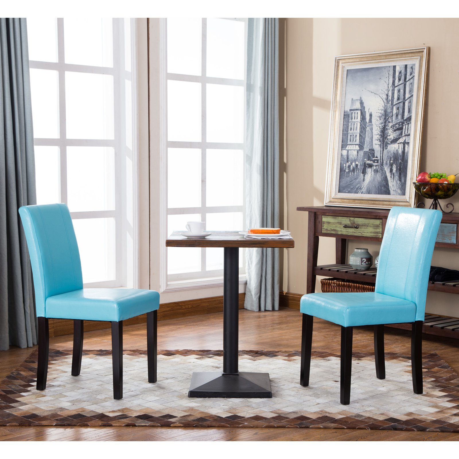 Parsons Chair Navy Leather Dining Room Chairs Free Shipping