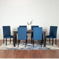 thumbnail image 1 of Roundhill Furniture Vanzo Contemporary 7-Piece Dining Set, Dining Table with 6 Stylish Chairs, Blue, 1 of 14