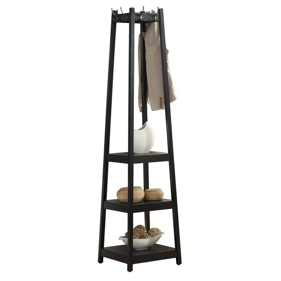 Roundhill Furniture Vassen 3-Tier Storage Shelve Coat Rack