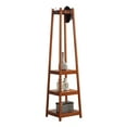 thumbnail image 1 of Roundhill Furniture Vassen Coat Rack w/ 3 Tier Storage Shelves Finish, Walnut, 1 of 4