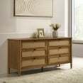 thumbnail image 1 of Roundhill Furniture Vichy Wood and Rattan 6-Drawer Dresser, 1 of 9