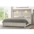 thumbnail image 1 of Roundhill Furniture Walcott Touch LED Lighting Panel Bed, Weathered Dusty-taupe Finish, Queen, 1 of 9