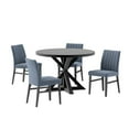 thumbnail image 1 of Roundhill Furniture Walton 5-Piece Round Cross-Buck Table with 4 Side Chairs, 1 of 16
