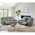 thumbnail image 1 of Roundhill Furniture Wesley 2-Piece Transitional Living Room Reclining Set, Sofa and Loveseat, Gray, 1 of 14